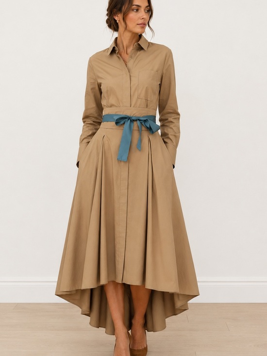 Brunello Cucinelli Dresses & Skirts - Brunello Cucinelli Monili Bead Shirt Dress High Low Cotton Blend Made in Italy